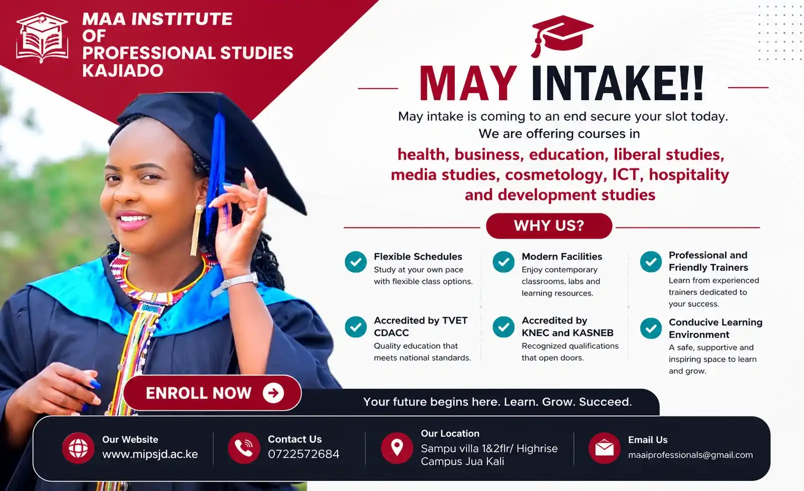 MIPS May 2026 Intake Ongoing Maa Institute of Professional Studies, MIPS Kajiado, May Intake Kajiado, Colleges in Kajiado, TVET Courses Kenya, Diploma Courses Kajiado, Certificate Courses Kenya, ICT Courses Kajiado, Business Courses Kenya, Health Courses Kajiado, Hospitality Courses Kenya, Education Courses Kenya, KNEC Accredited College, KASNEB Courses Kajiado, Professional Courses Kenya, College Admission Kajiado, TVET Accredited College Kenya, Study in Kajiado, Career Development Courses, Technical College Kenya