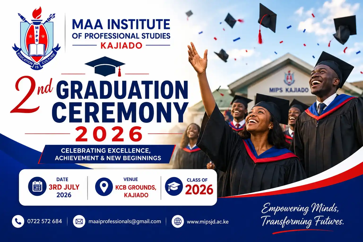 MIPS Kajiado 2026 Graduation Maa Institute of Professional Studies, Maa Institute Graduation, Graduation Ceremony 2026, Kajiado Graduation, Class of 2026, Graduation in Kajiado, Professional Studies Kenya, Higher Education Kenya, KCB Grounds Kajiado, Academic Excellence, Student Graduation, Kenya Colleges, Professional Education, Career Development, Graduation Event Kenya, Education in Kajiado, College Graduation, Student Success, Maa Institute Kajiado, Empowering Minds Transforming Futures